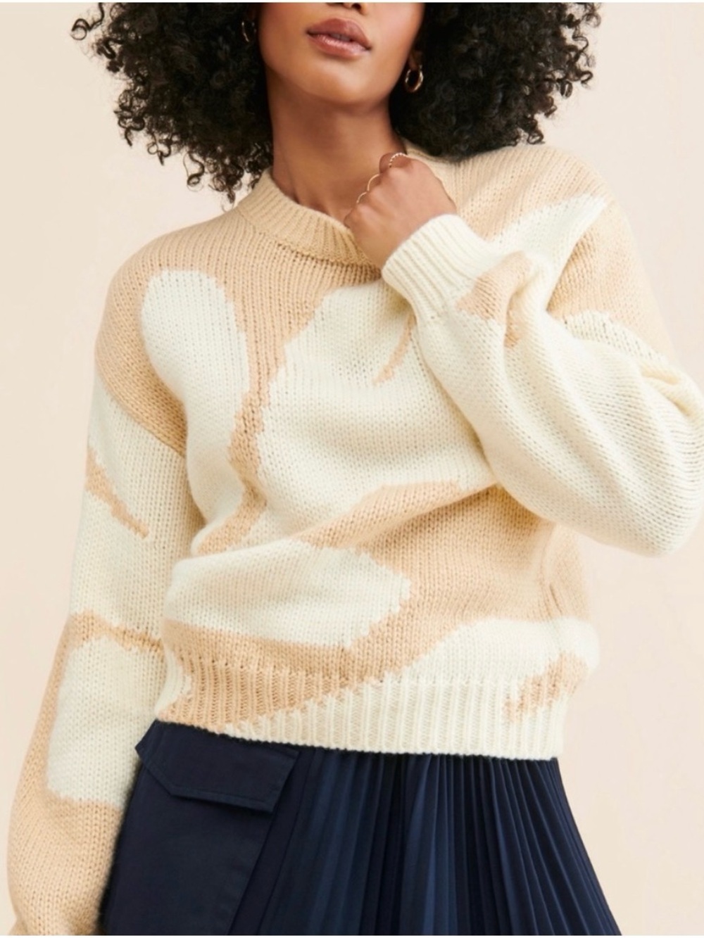 Møn Renn for Anthropologie Farren Intarsia Knit Sweater Large EUC $189